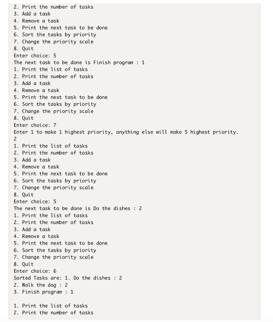 required classes, Task, TaskList ,and TaskDriver . More information can be found