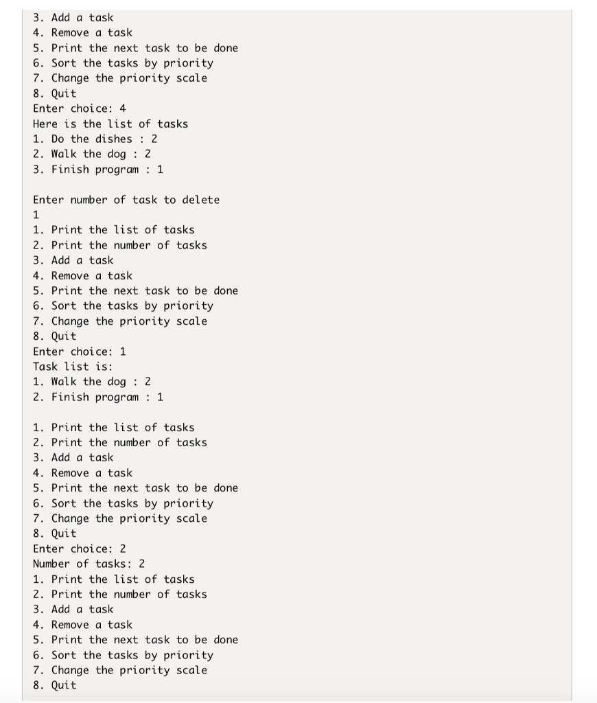 in the JavaDoc documentation for each file. The Task Class This class