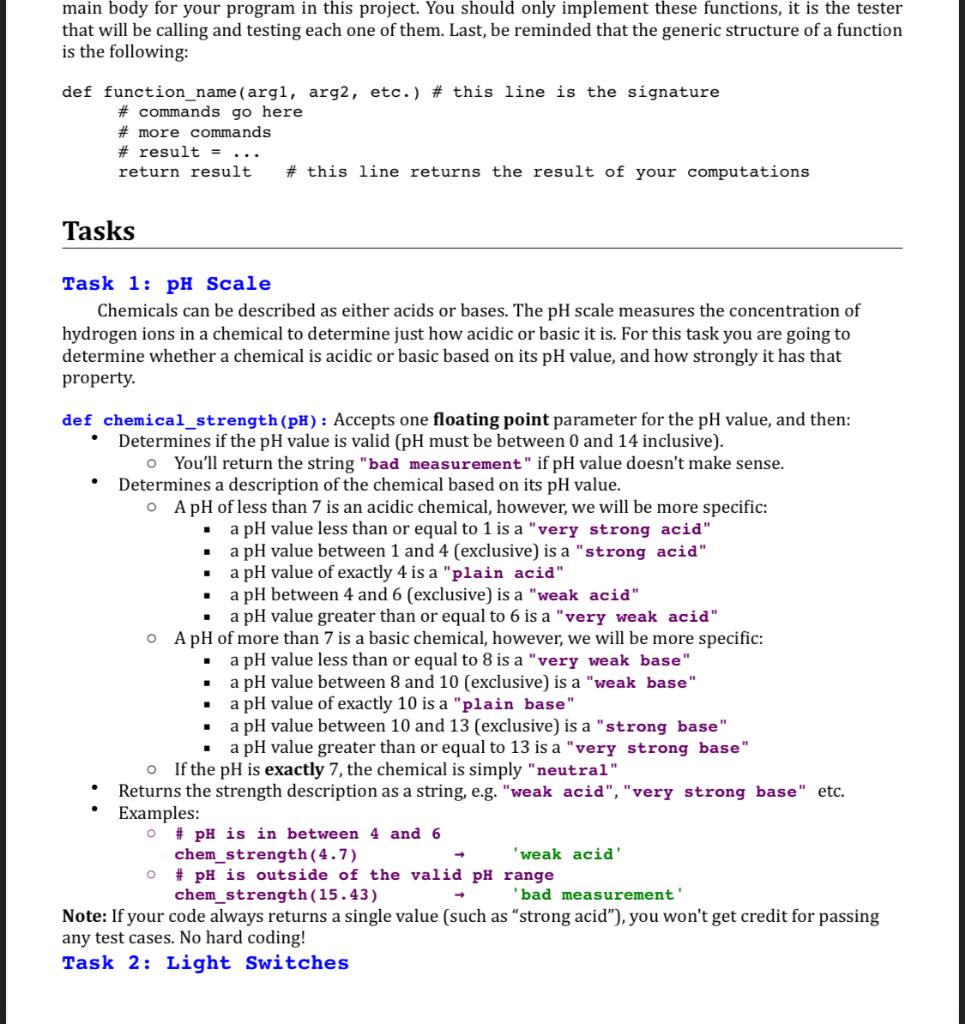 main body for your program in this project. You should only