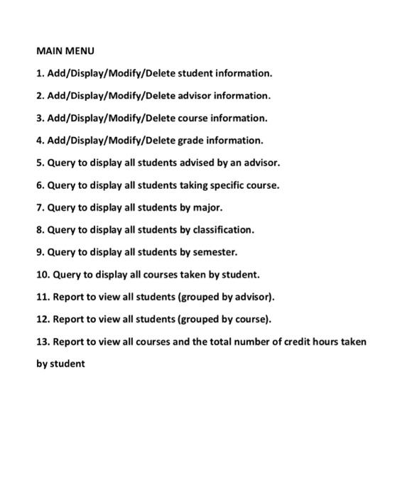 using mysql server or microsoft access. (Note: Please Include a decription detailing