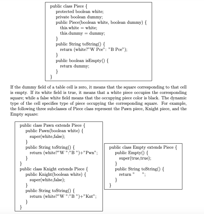 asked to write a Java program that stores a chessboard in a