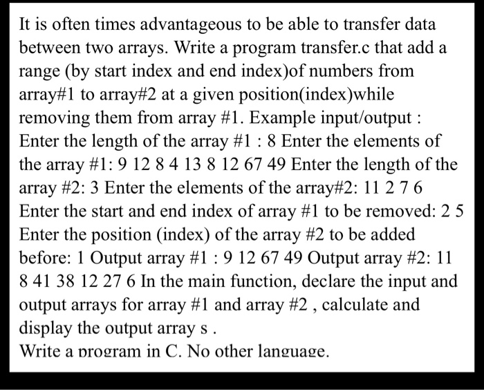  Please write a program in c without use any weird function