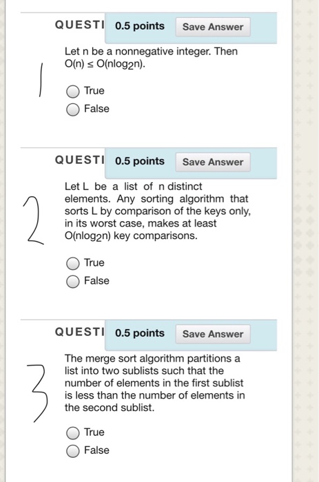  QUESTI 0.5 points Save Answer Let n be a nonnegative integer.