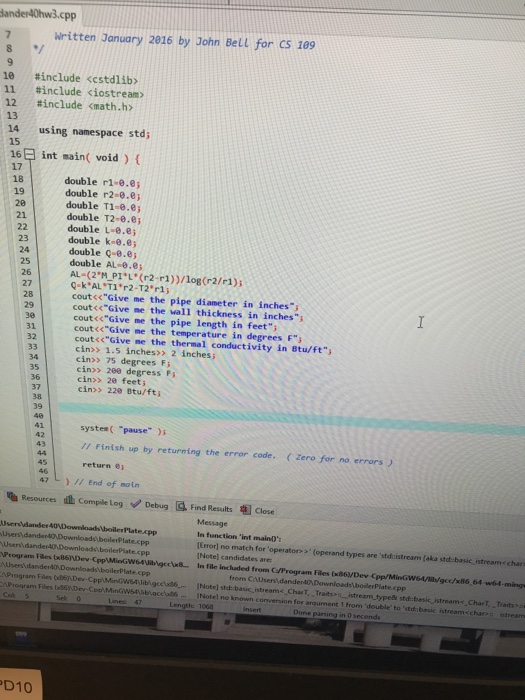 conductivity of a thick-walled cylinder, and will report the heat loss from