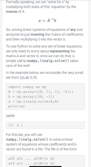 unknowns is a common engineering task. When those equations are linear, meaning