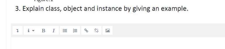  3. Explain class, object and instance by giving example. 7 BI