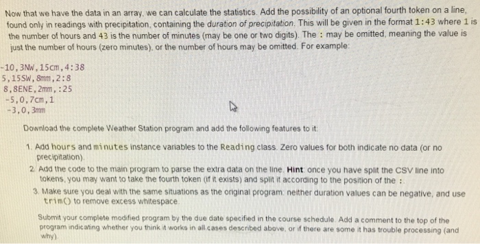  The next one is the weather station program as specified Now