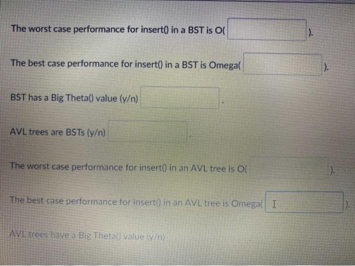 thank you for help The worst case performance for insert() in a