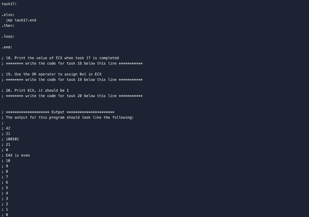 write the code for task 4 below this line *********** ; 5.