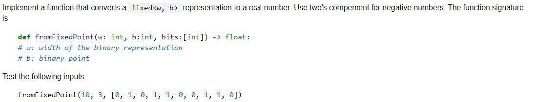 I need python code for this question: convert binary into real number: