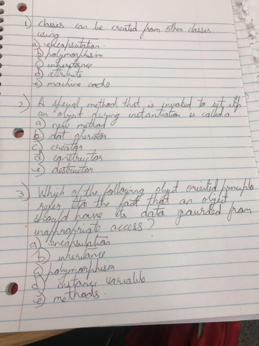  Java Classes can be created from other classes using ___ encapsulation