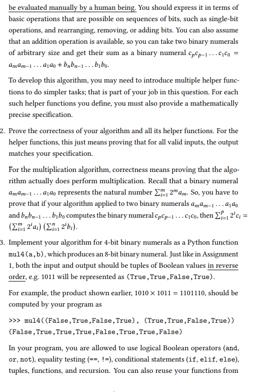 precise specication of what the function is supposed to do. For example: