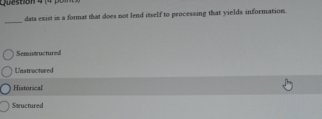  data exist in a format that does not lend itself to