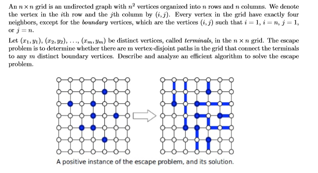 Please help with this algorithm question....Thanks An n n grid is an