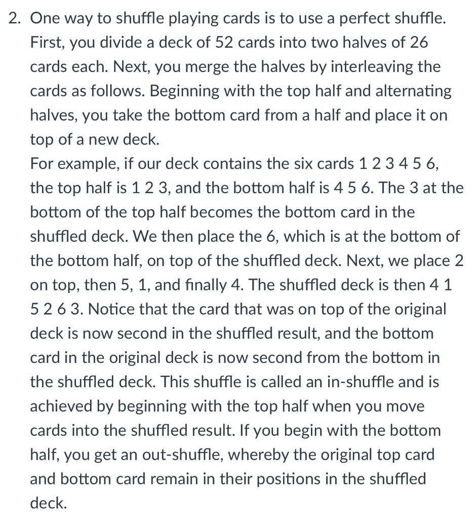 java project 2. One way to shuffle playing cards is to use