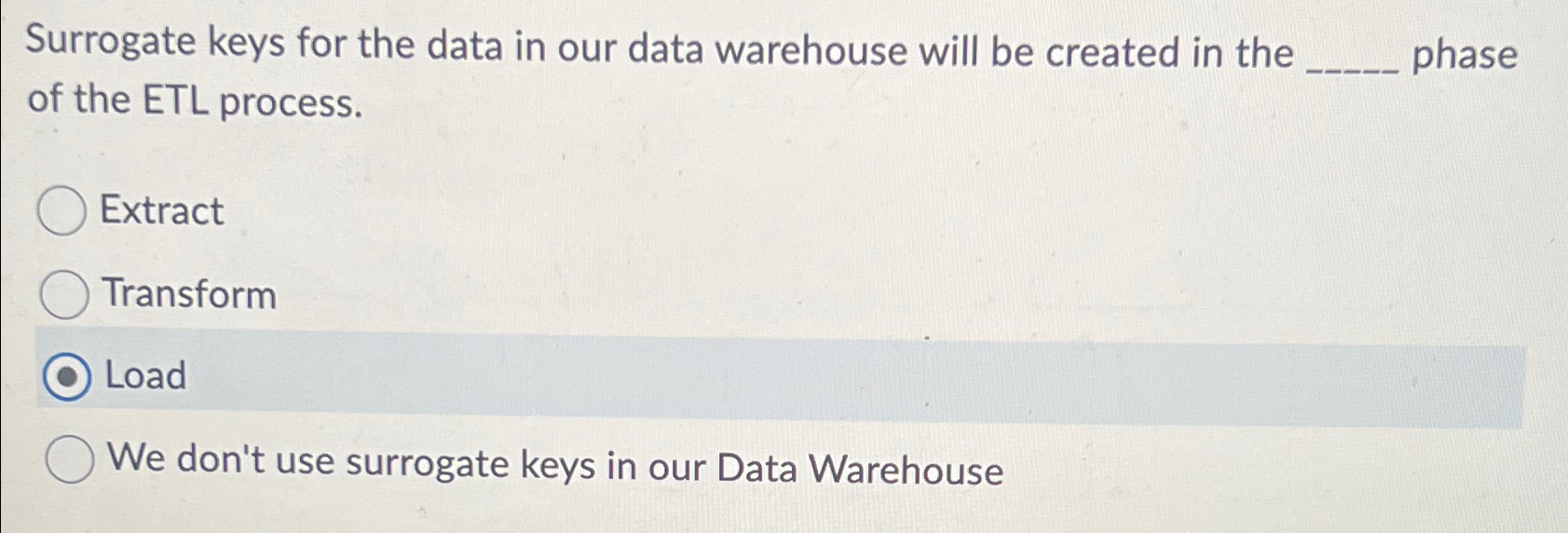  Surrogate keys for the data in our data warehouse will be