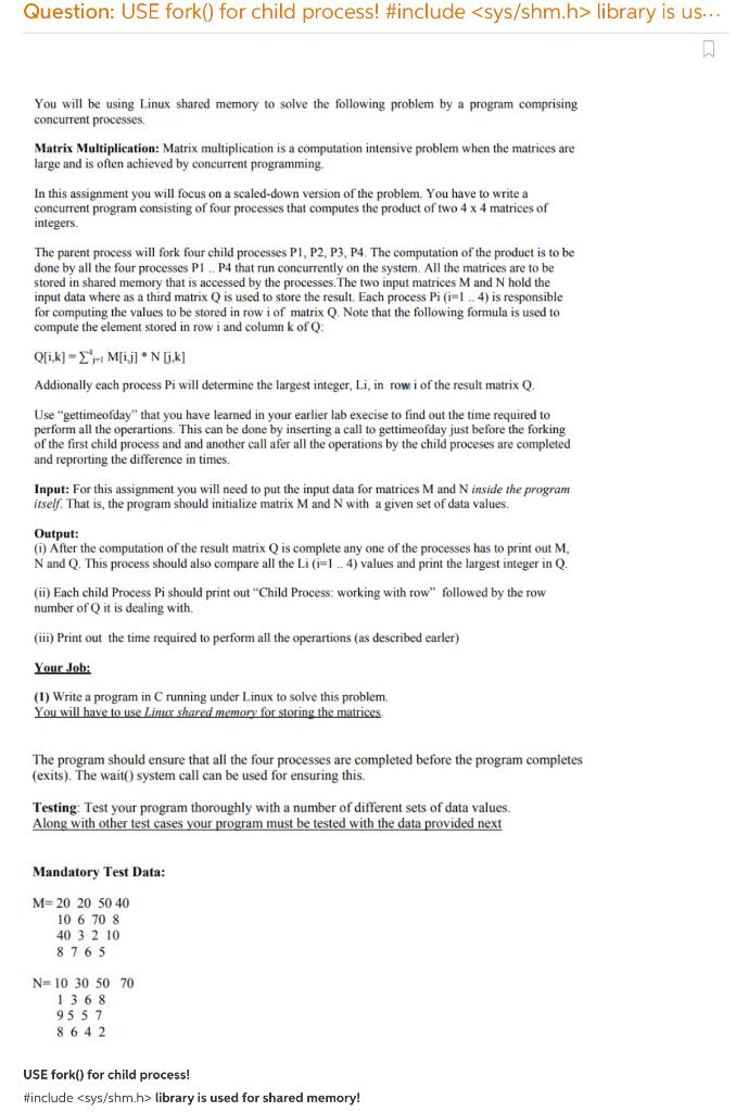 Read the question and create child process stop pasting code from other