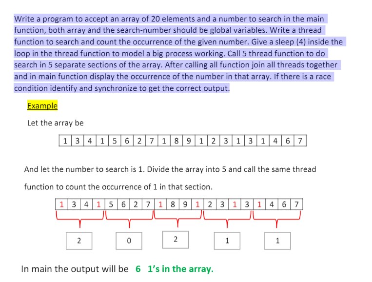  Wrtie in C language Write a program to accept an array