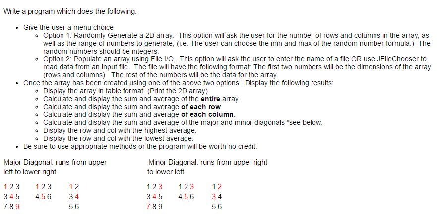 JAVA Write a program which does the following: Give the user a