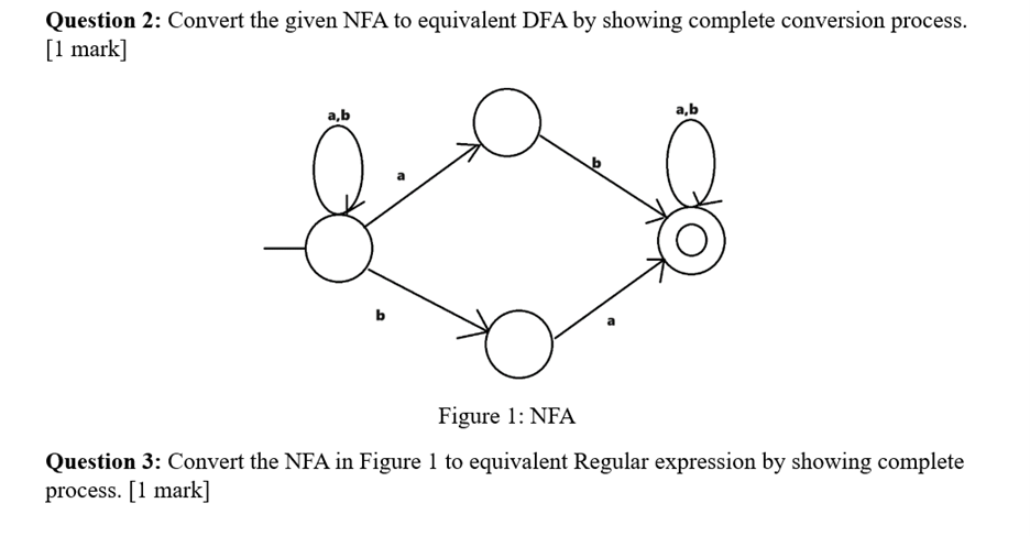  Question 2: Convert the given NFA to equivalent DFA by showing