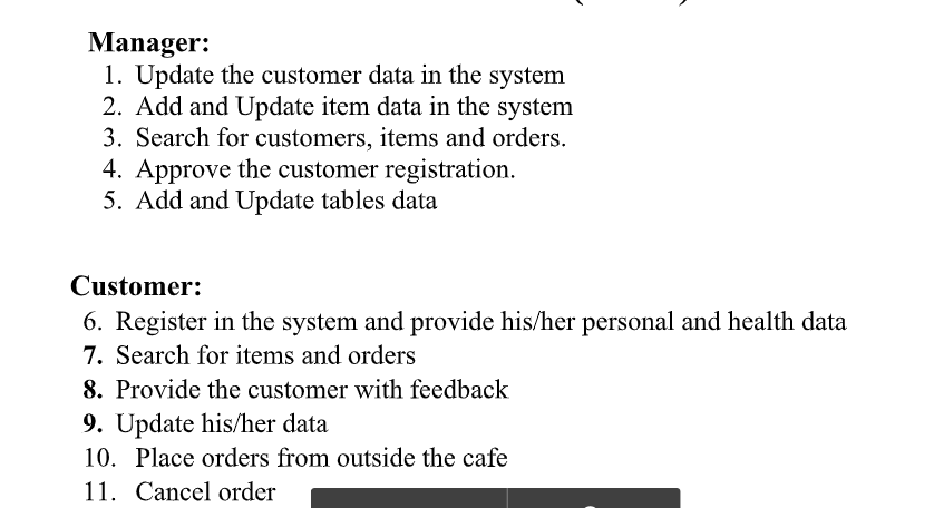 Convert to data flow diagram level -1 Manager: 1. Update the