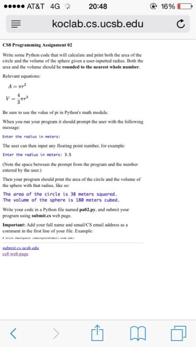  Write some Python code that will calculate and print both the
