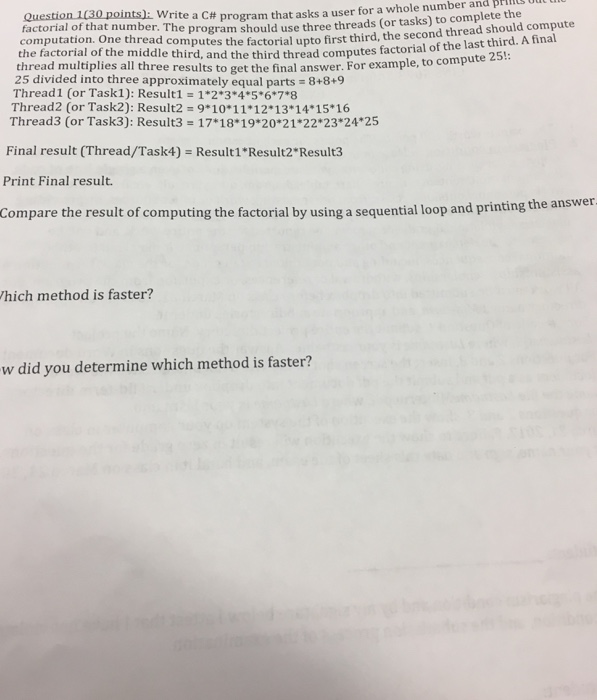  Write a C# program that asked for a whole number and