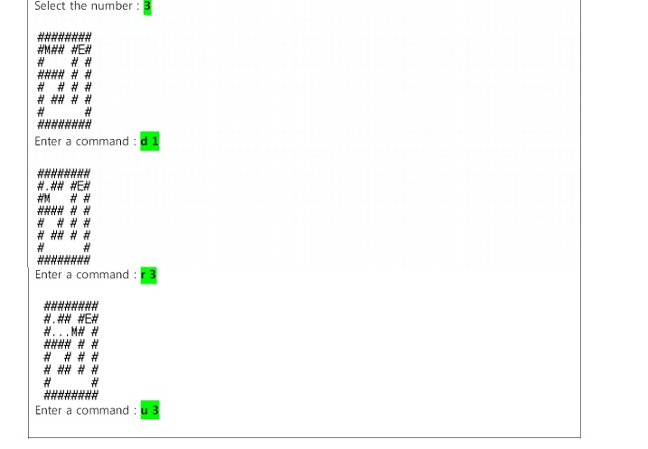 for the program Reading a maze file After reading a maze file,