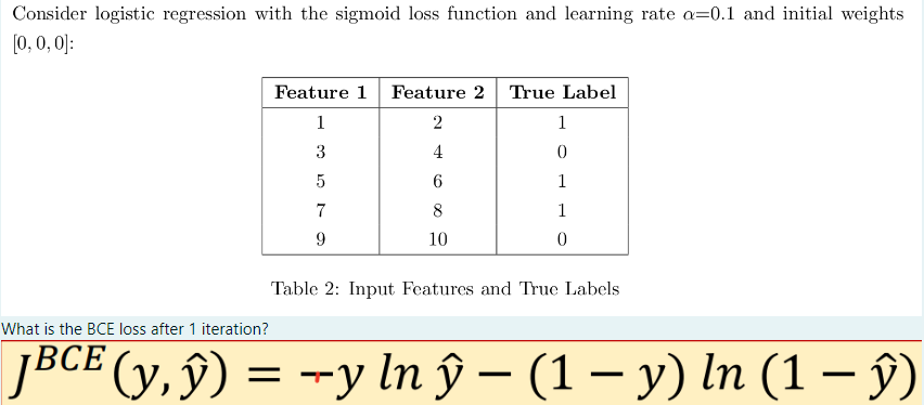  Consider logistic regression with the sigmoid loss function and learning rate