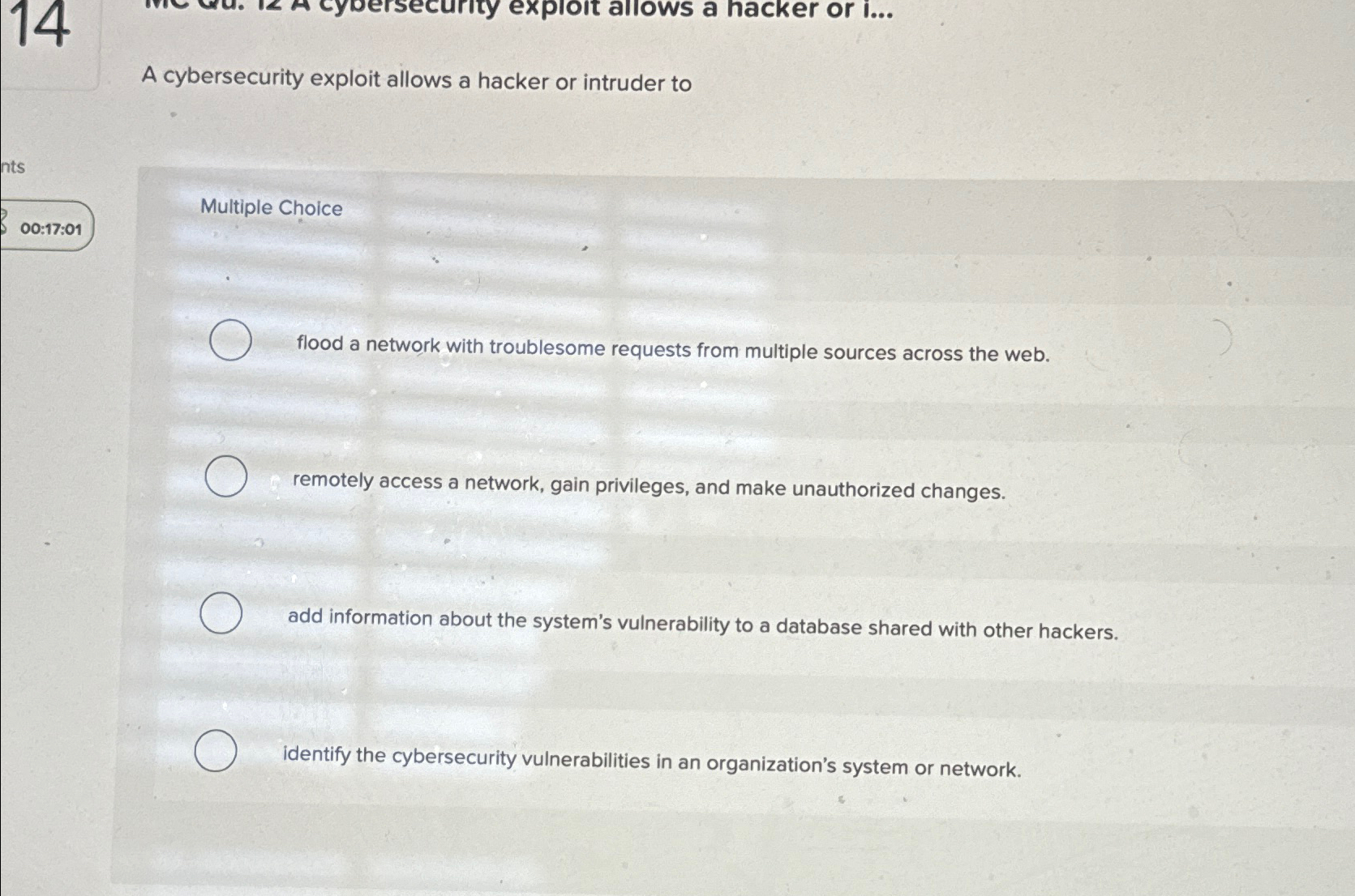  14 me wa. is a cyoersecurity exploit allows a hacker or