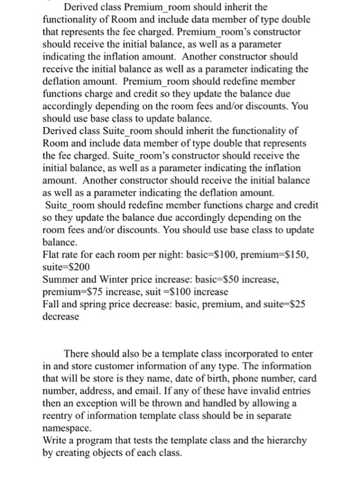 to write a program for a hotel company to keep track of