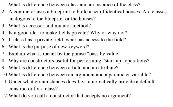  1. What is difference between class and an instance of the