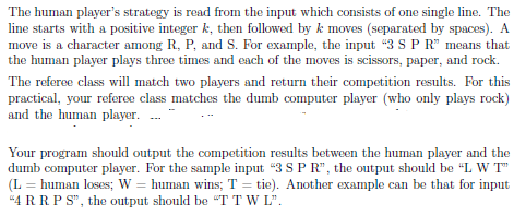 game in C++. Two players compete and, independently, choose one of Rock,