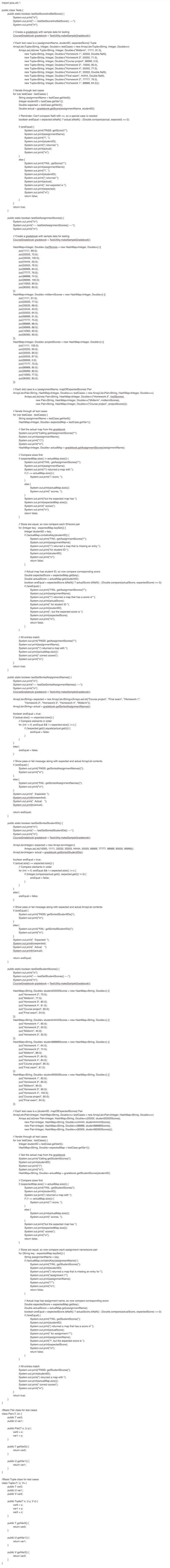 class. Access Gradebook.java by clicking on the orange arrow next to LabProgram.java