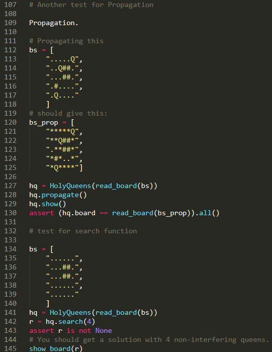 self.board = board self.num_rows, self.num_cols = self.board.shape # Current number of queens