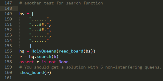 in the board. self.num_queens = np.sum(self.board == QUEEN) def show(self): show_board(self.board) def