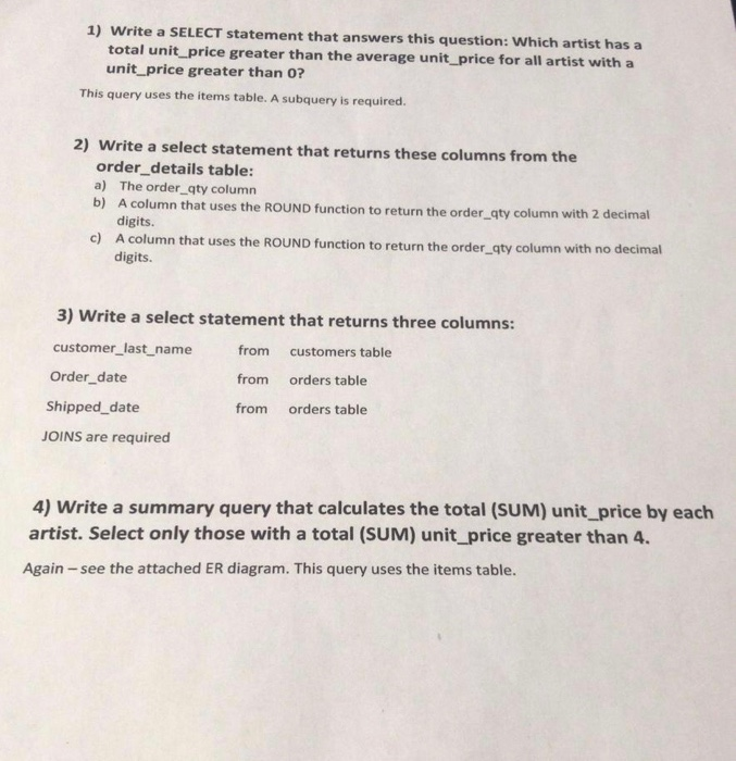  1) Write a SELECT statement that answers this question: Which artist