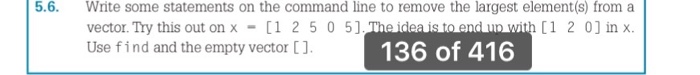 Matlab help! Write some statements on the command line to remove the