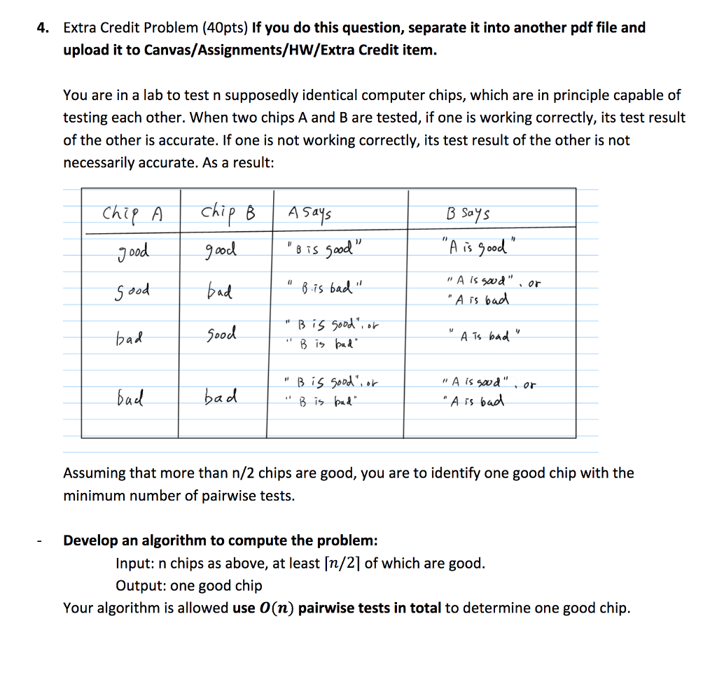  Extra Credit Problem (40pts) If you do this question, separate it