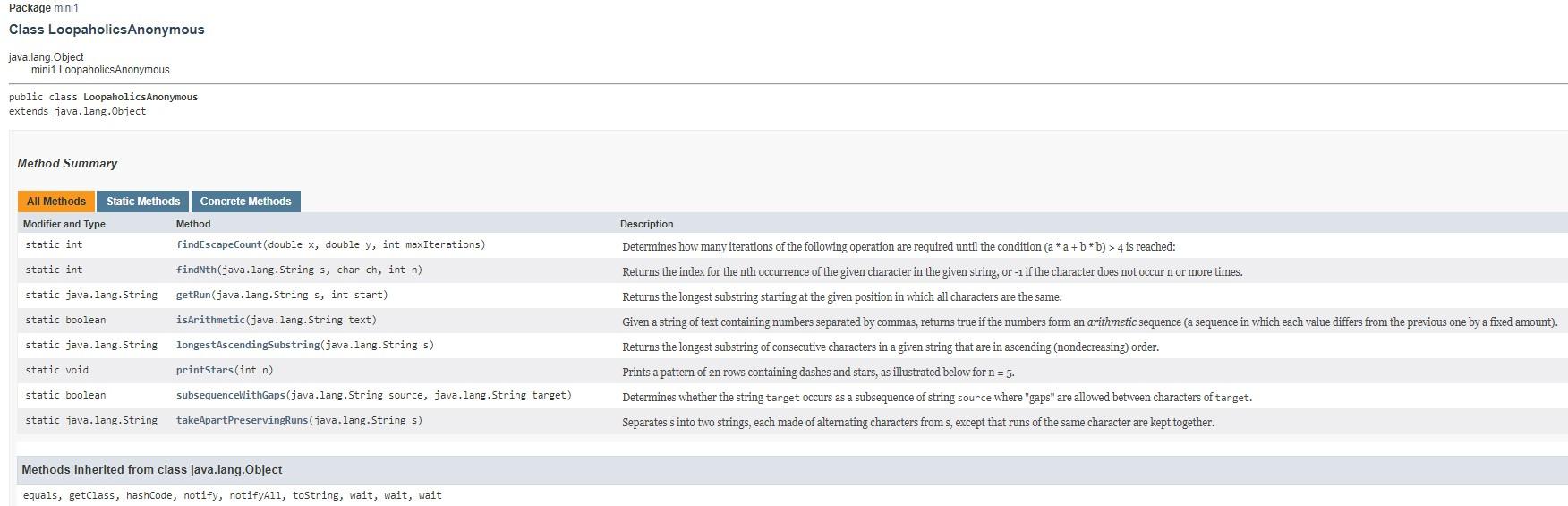 that matter). There is a constructor, but it is declared private so