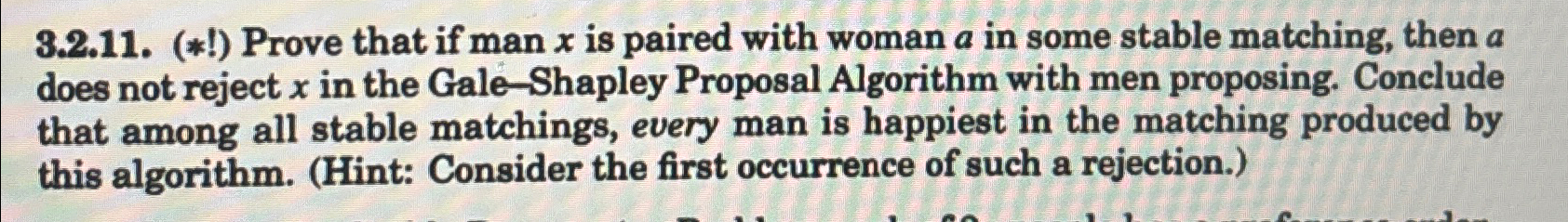  3.2.11.(*!) Prove that if manx is paired with woman a in