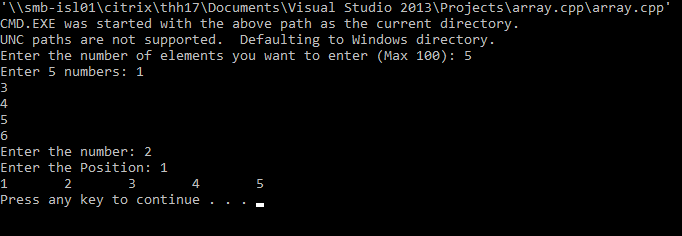 i have made a function in c++ to insert a number into