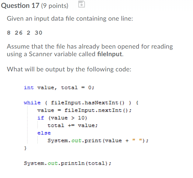 the following integer values: (9, 8, 7,1, 3, 5, 6, 4) and