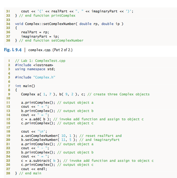 a program to test your class. Complex numbers have the form: realPart
