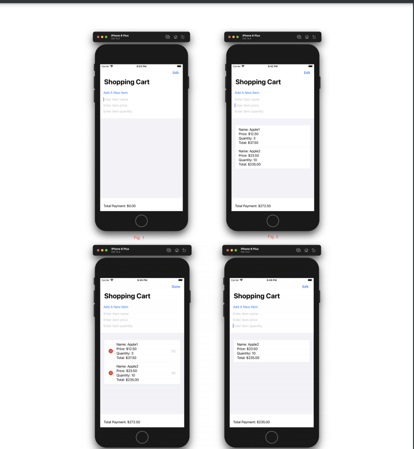 URGENT!! Using Swift/ Xcode, Design an iOS app for shopping cards with