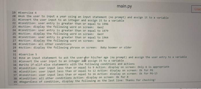 Exercise 1 3 #Ask the user to input a name using an