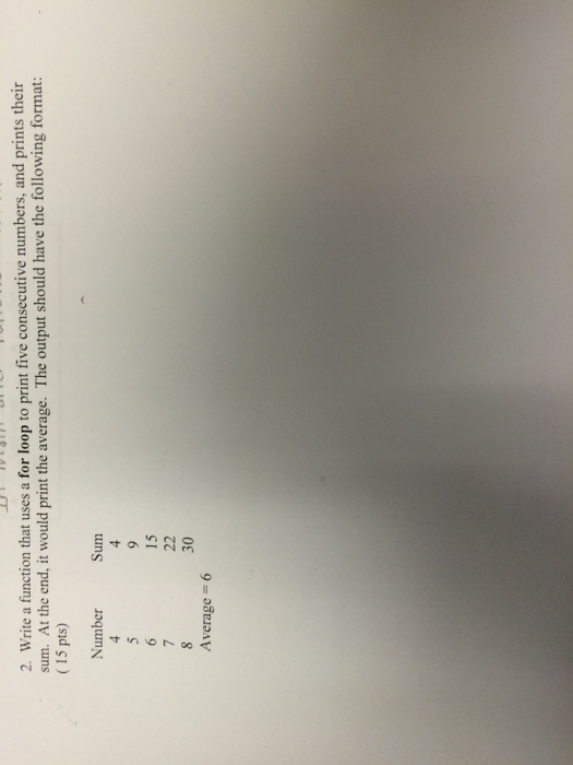  Write a function that uses a for loop to print five