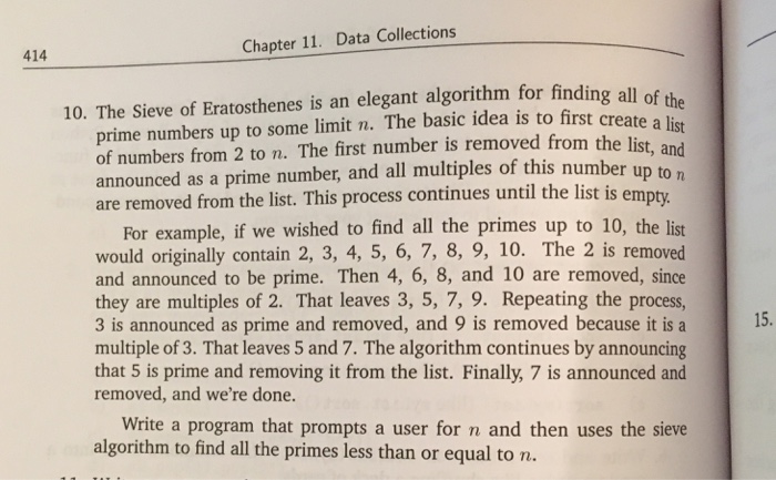  Python 3.6 414 Chapter 11. Data Collections 10. The Sieve of
