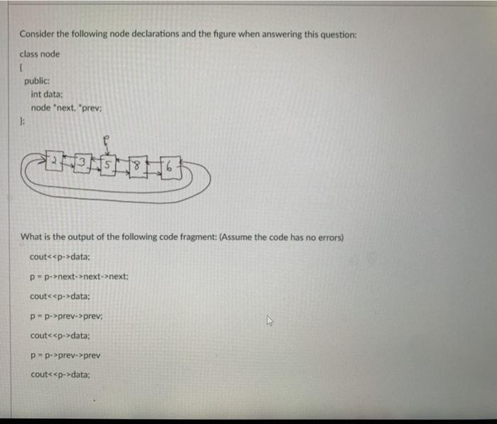  Consider the following node declarations and the figure when answering this