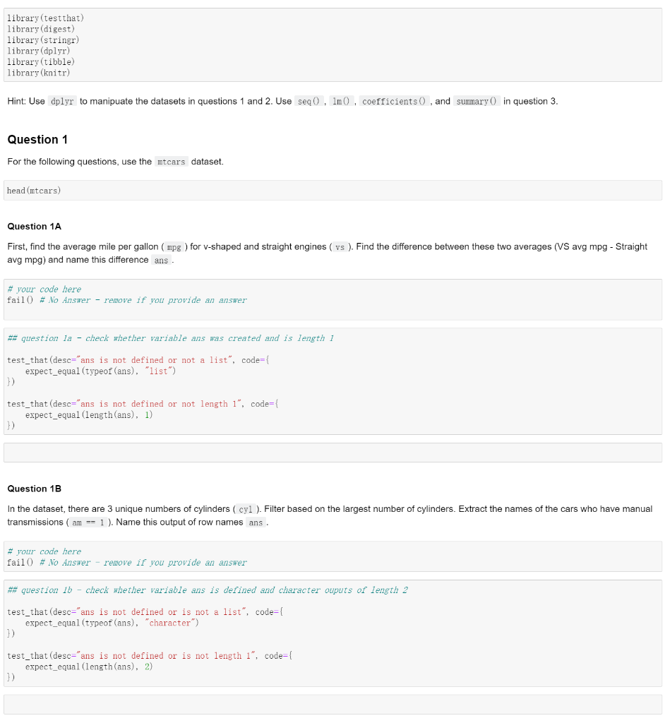 R language library(test that) library (digest) library (stringr) library (dplyr) library (tibble)